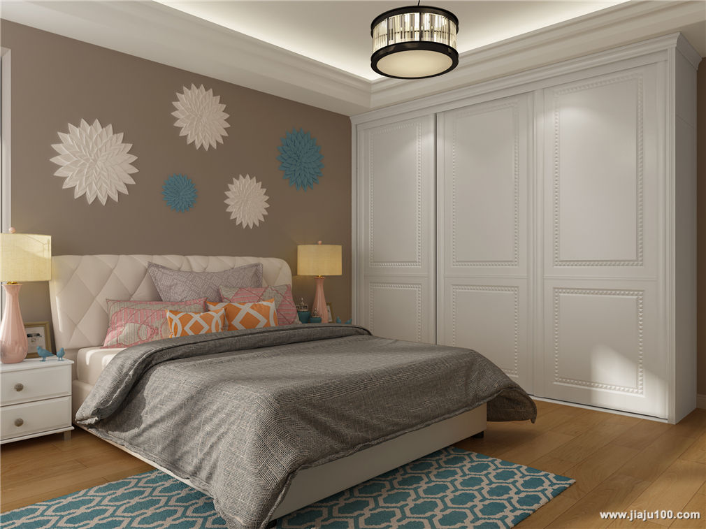 浅色明亮的衣柜也可以给卧室带来明亮的空间