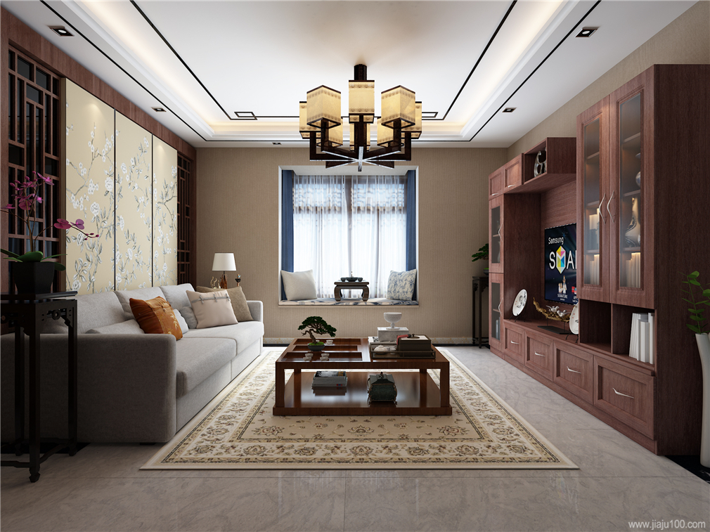新中式风格客厅家具布置