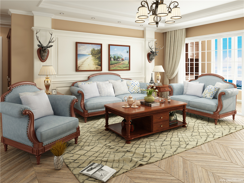 美式客厅沙发图片