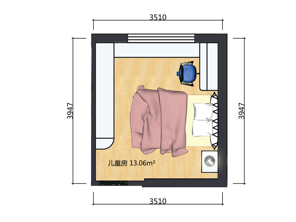 13平米儿童房户型图