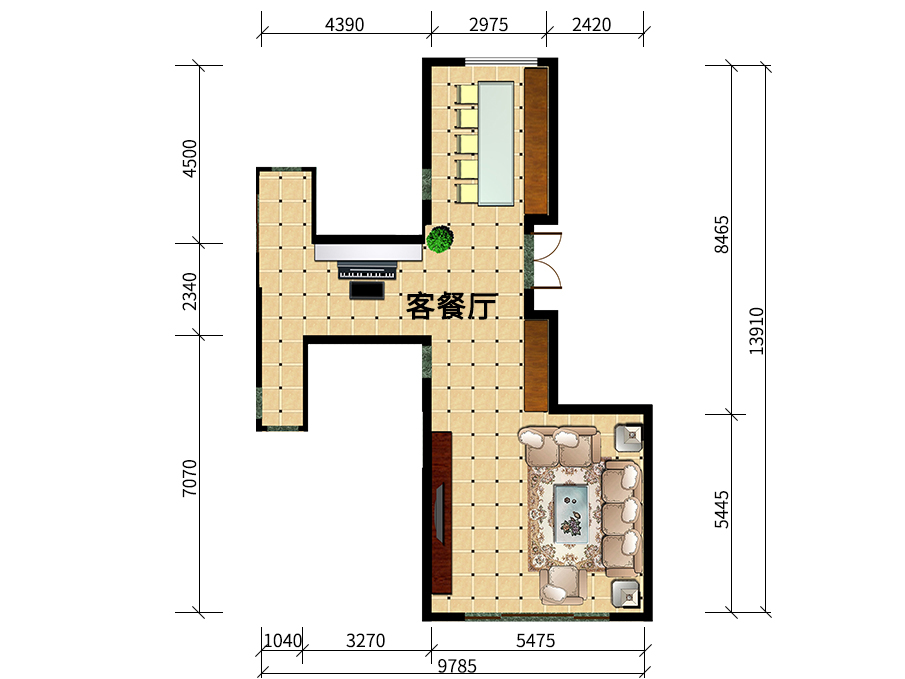 我有卡座，你有時間嗎？客餐廳裝修案例戶型圖