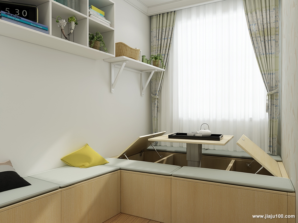 现代简约客卧效果图