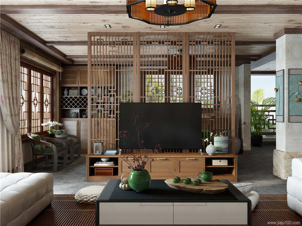 新中式客厅电视柜