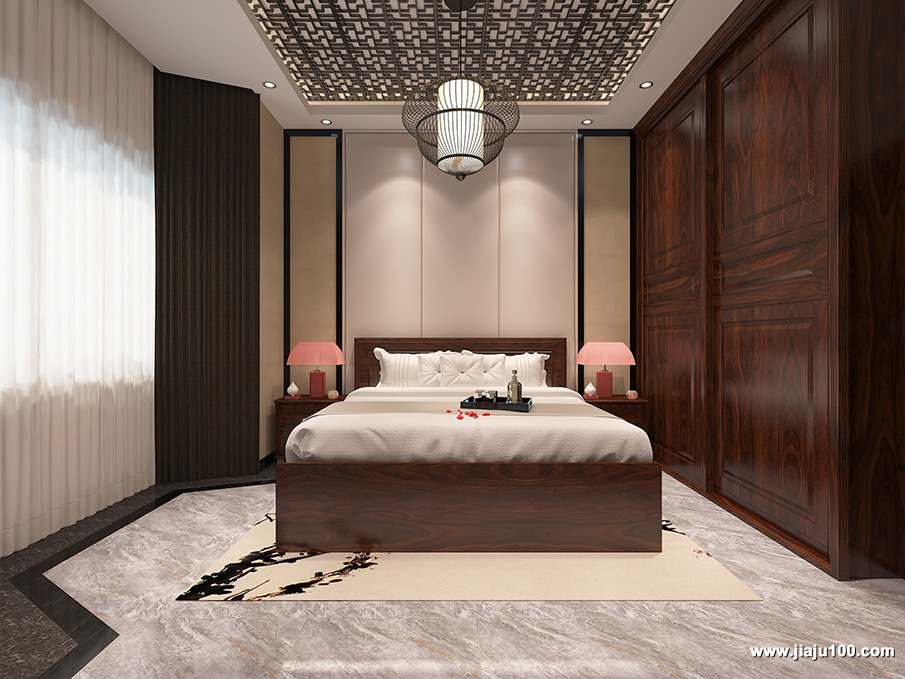 中式风格卧室装修效果图,中式风格卧室家具定制