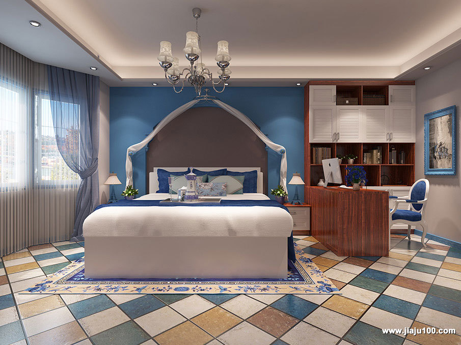 地中海风格卧室装修效果图